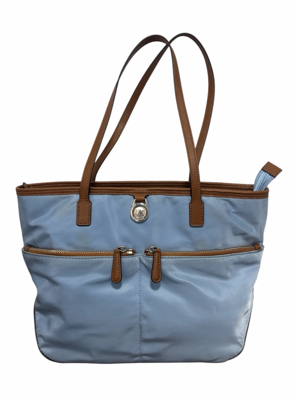 Michael Kors Light Blue Nylon Tote Shoulder Bag - Good Condition